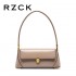 RZCK Custom Leather Satchel Female Cell Phone Small Shoulder Bags Women's Luxury Half Size Bread Bags Pink Real Leather Handbags