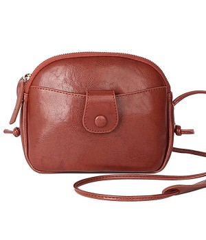 New Women'S Bag Single Shoulder Diagonal Cross Small Bag Oil Wax Leather Double-Layer Rope Small Bag