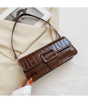 Hot Selling Fashion Crocodile Pattern Stylish Underarm Shoulder Ladies Bags Leather Handbags