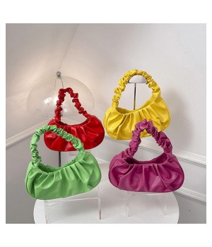 Cloud Fold Bag Women's One shoulder underarm bag outside candy color handbag.Z0703