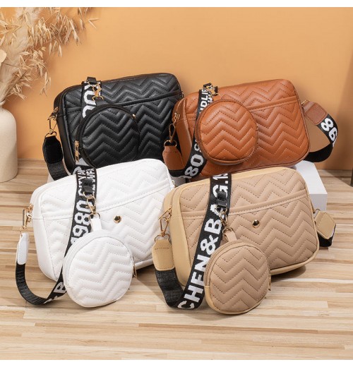 2023 Women Personality Small Square Bags Wave PU Waterproof Purses Waist Bag Washing Crossbody Bag