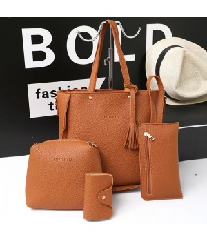 SHWL2722 Promotion cheap leather handbags for women 4pcs in a set big size tote handbags ladies luxury shoulder crossbody bag