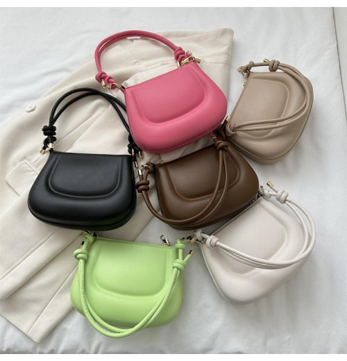 2025 New PU Crossbody Bag Women Elegant Underarm Shoulder Strap Zipper Closure All-Match Solid Color Stylish Fashionable Autumn